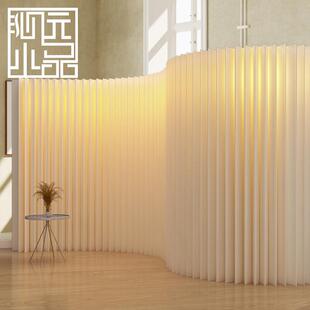 纸屏风隔断假墙发光遮挡办公室房间分隔神器免打孔隔板墙LED发光