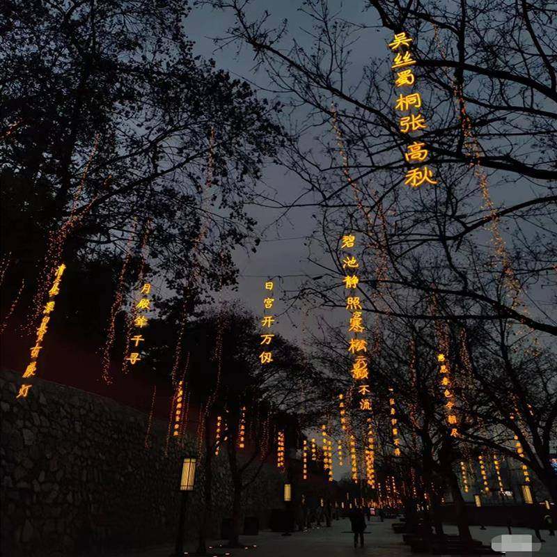 景区公园古诗词街道条幅创意灯网红文字发光灯灯串亮化户外挂树字