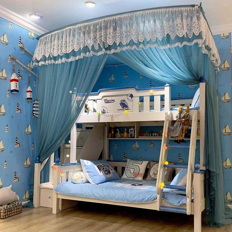 儿童双层上下床蚊帐1.5m子母床家用高低铺梯形u型伸缩1.2米1.35严,智能设备,其他智能设备,淘宝优惠券,粉丝福利购,淘宝优惠卷