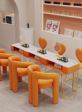 ll轻奢网红美甲桌椅套装组合现在简约单双人美甲店桌2024新款