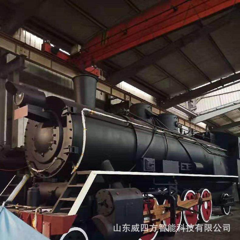 景区户外展示道具复古火车头蒸汽铁艺火车摆件网红景点打卡