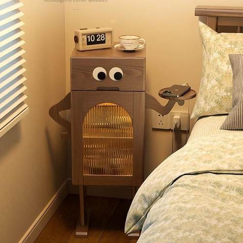 机器人床头柜带灯全实木边几侧边柜客厅电视置物柜创意床头柜