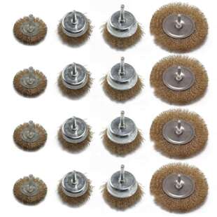 爆款12PCS套装钢丝轮杆平钢丝刷钢丝轮套装孔平钢丝轮