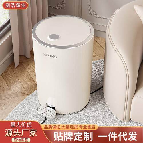 垃圾桶家用大容量带盖客厅轻奢高档卧室厨房脚踩高颜值垃圾收纳桶