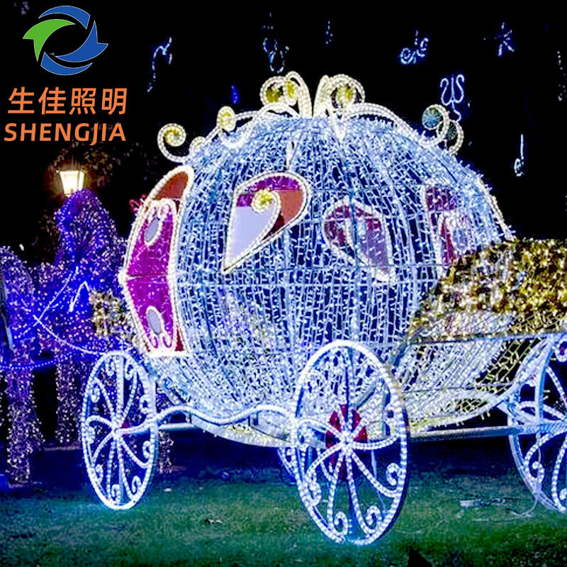 户外圣诞鹿拉车灯麋鹿梅花鹿造型灯光小品景观灯led仿动物发光灯