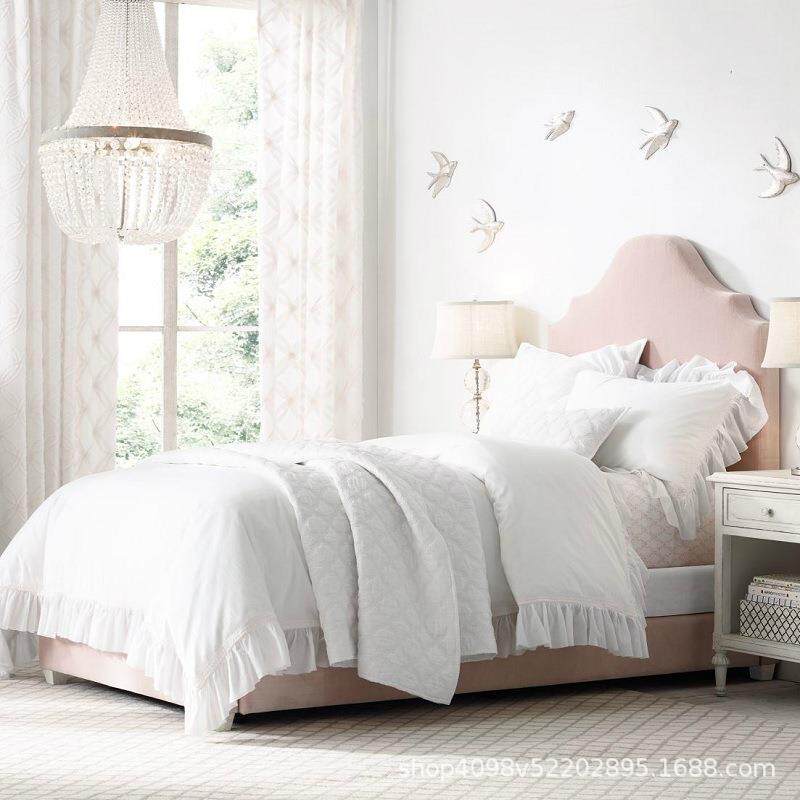 美式乡村布艺儿童床现代简约单人床北欧设计师款&middot;。5米软包公主