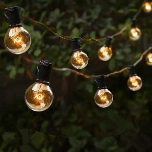 欧规Ｇ40灯串Ｅ12拆换式钨丝复古灯圣诞装饰灯泡防水庭院灯串