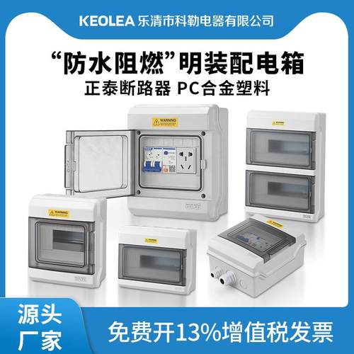 明装配电箱塑料空开户外电箱盒防水小配电箱室外防雨空箱开关盒