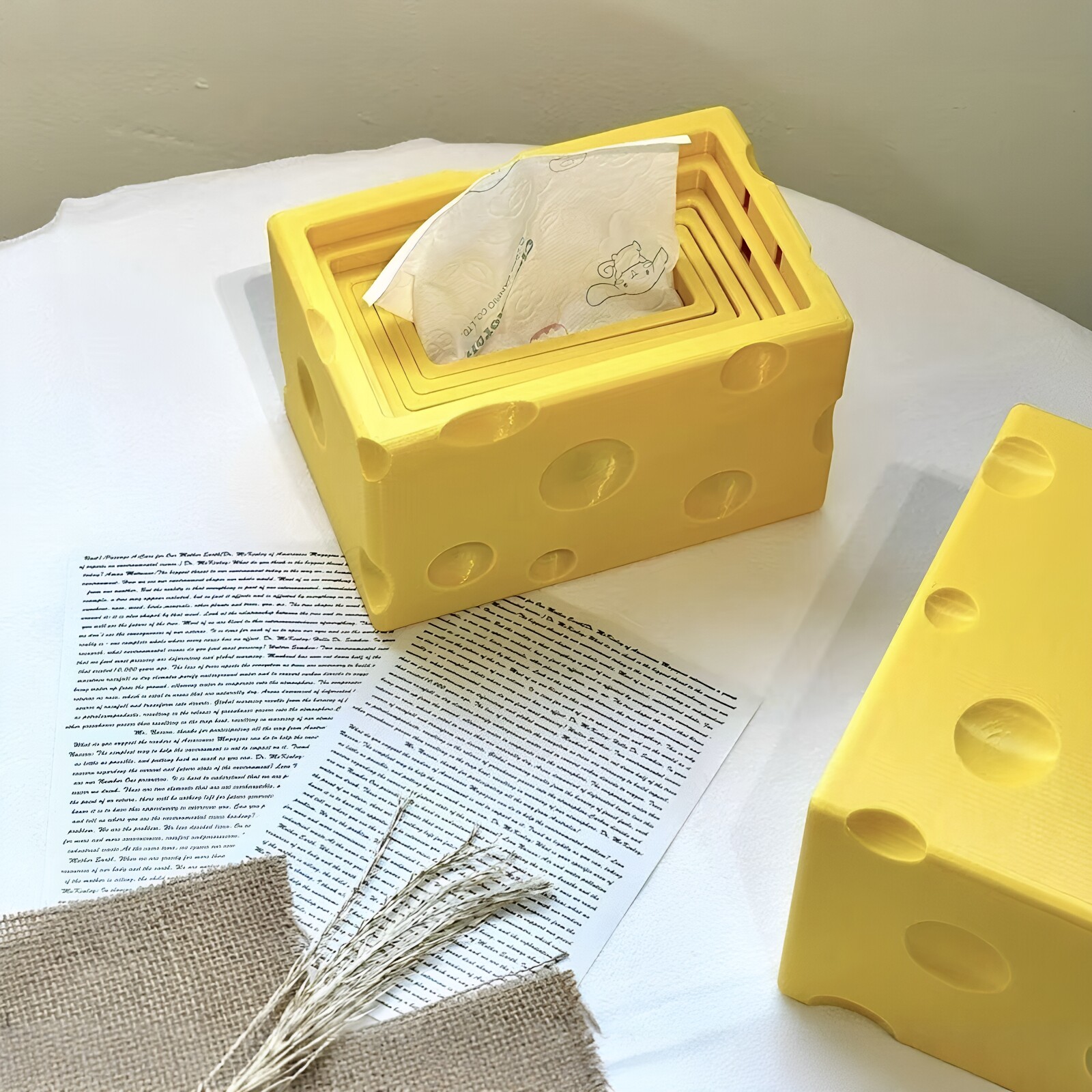 3D打印奶酪纸巾盒下沉式抽纸盒子图片