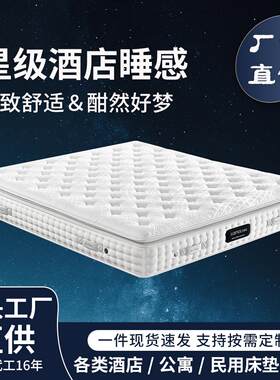 五星级酒店艾草乳胶双层波浪绵独立袋弹簧30cm加厚偏软床垫