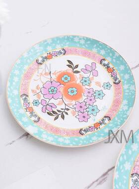 出厂价W家ZCU漫菜游美境骨瓷平盘东方珍宝上精蓝色盘西餐盘双盘选