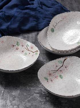 瓷日式子餐具EPC盘子陶碟菜盘家用深窝三盘炖菜汤盘7英角寸方B&