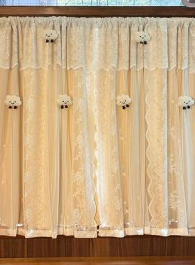 帘法DUQ式蕾丝双层一榻体帘头窗帘儿童房遮光卧室门飘窗短榻米可