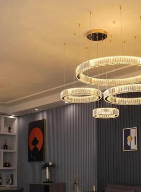 环现家居客厅灯灯轻奢代风格水晶吊灯圆轻奢餐厅灯具主chandel72i