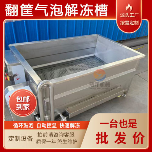 小型卤货店可移动气泡解冻池 多功能鲅鱼冰盘化冻机 冻鱿鱼解冻机