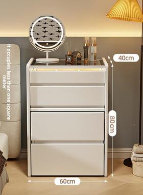 梳妆小公寓奶油风格HTQ梳妆台卧台室现简单迷你床新边储物代柜集