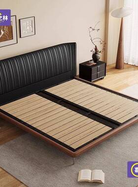 轻奢简床头床新中古风贝壳实木床床意式极简双现约网代红OIO款简
