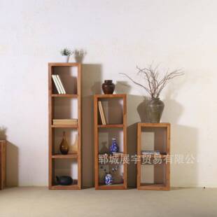 老榆MGP木木置架实物木落地书架仿收古博古架老门板风榆化纳架