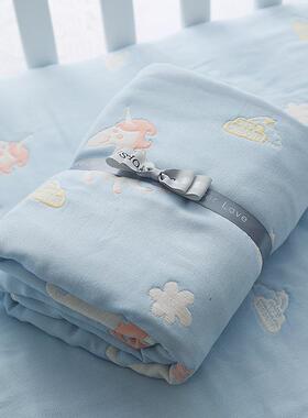纯棉加厚卡通OCZ六层儿浴巾纯棉宝宝纱布婴新毯生儿包被儿盖童毛