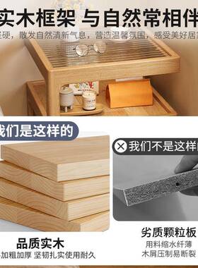 明家具厂头置物架卧CSO室新储款床头柜峥替代品胡床桃极窄床边物