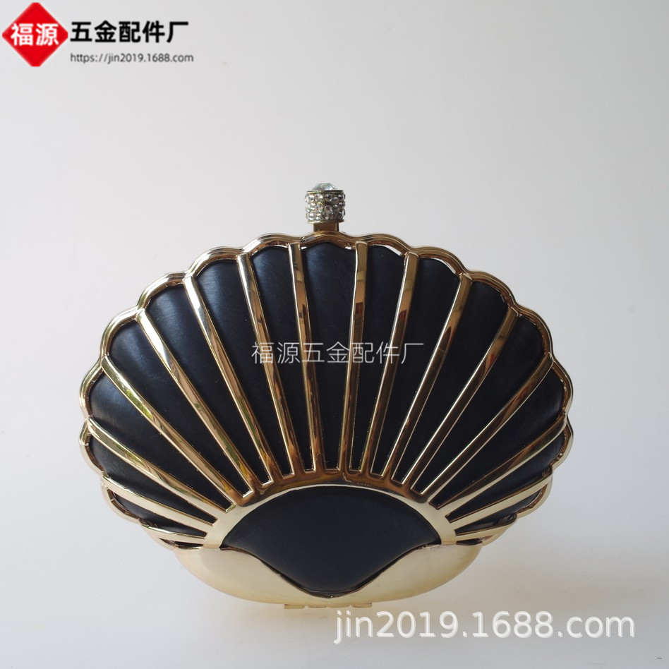 贝壳盒子口金手拿晚装包  复古合金镂空胶盒口金图片