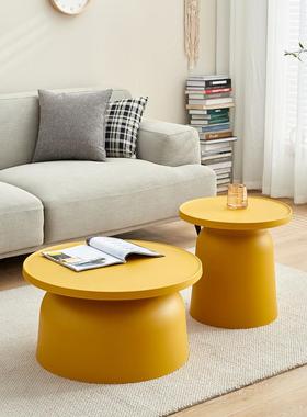网红家用塑料茶几组合小户型阳YYN台发形沙边几日式客个性小圆圆n