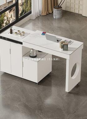 可移动伸缩旋转轻茶车奢烧水壶一体椅型阳台家用小户岩板BER茶桌