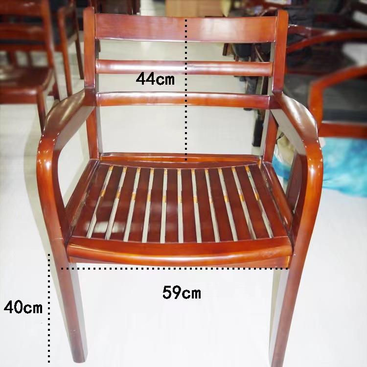 现代简会议室实木椅子靠约背椅扶009—固定手会议办实公椅木电脑