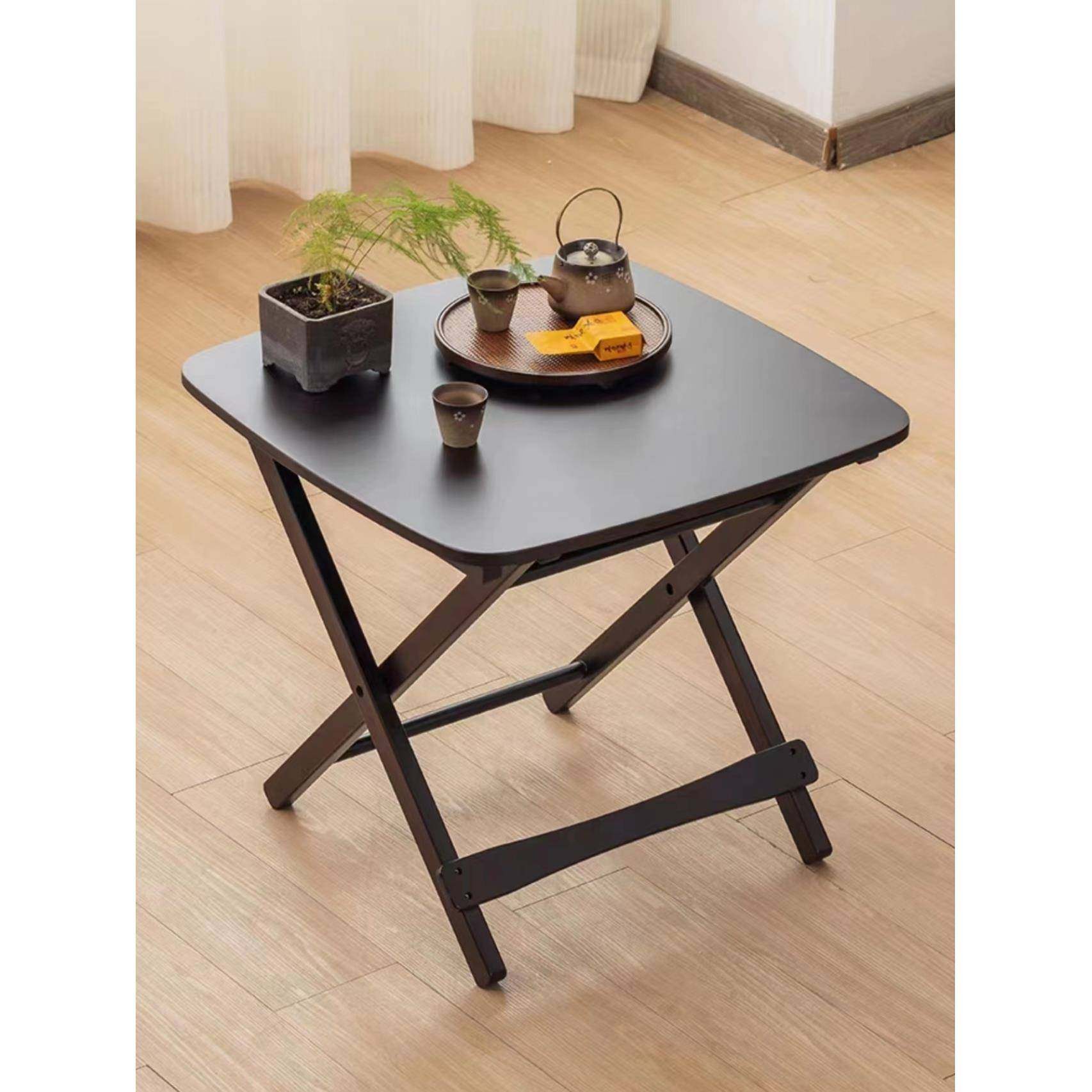 cs折野小桌子简F7757HH6约方户外露营便携叠式茶几实木阳台休闲网