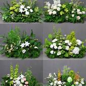 婚庆森地排花系花排婚礼背景装 饰花台KWN路引花假花T成品花艺