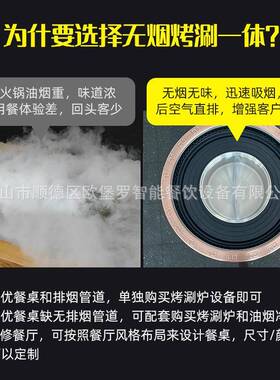 韩式餐厅涮一烤体锅无烟烟火锅餐烧烤桌子饭桌KS-500C下排烤肉饮