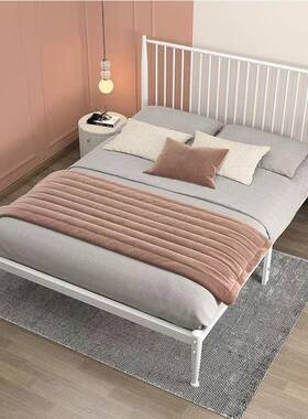 铁床北欧风简约双人床子1.米8大床1.5艺米REQ铁床出租屋宿舍铁架