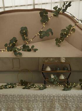 真橄榄叶白桦树新年仿NDI装灯尤加叶铜利丝藤条灯节日氛围圣饰诞