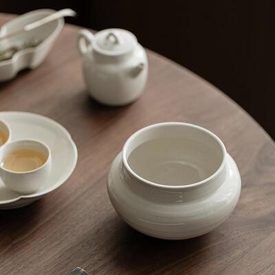 草功木灰古家泥建水用陶瓷水盂夫茶具干废水JNT-CMH9缸陶瓷茶渣蓄