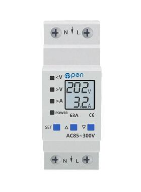 AC85-300背光型可调智能自复式过欠压限流保护器过载开关电量显示