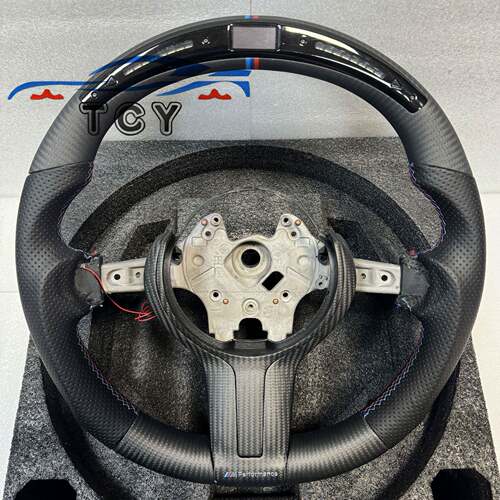 适用于BMW宝马M系列F15F30F22F20F82F87LED哑光碳纤维方向盘