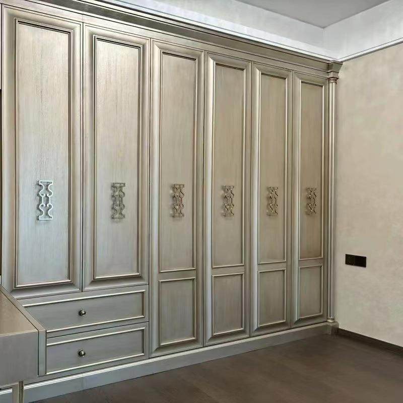 美式衣柜四六门多种搭配选择法式轻奢卧室家用实木衣橱转角衣帽