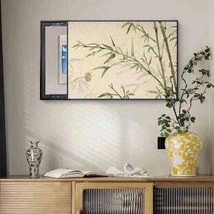 中古风电表箱装饰画北欧墨竹强弱电箱盒遮挡挂画高级感电闸壁画