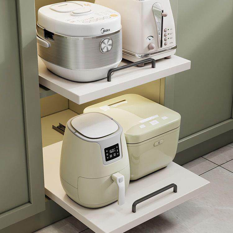 置物架厨房宿舍抽拉式POO滑轨厨边房咖啡机餐柜波收炉置物架微台