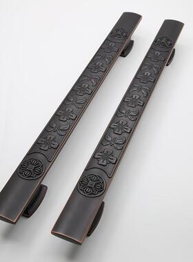 对装木门kt2v酒店别墅玻门大拉对开门欧式黑色大门把手手VZJ3璃0