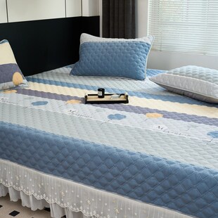 2024新款全棉磨毛榻榻米床盖高档纯棉加厚N防滑床单东北大坑罩定