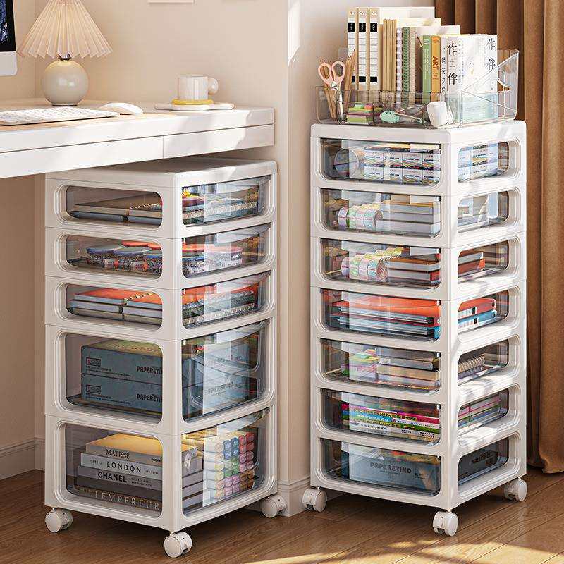 办公室收纳柜桌下抽屉式多层可移动小推车置物架整理浴室书房杂物