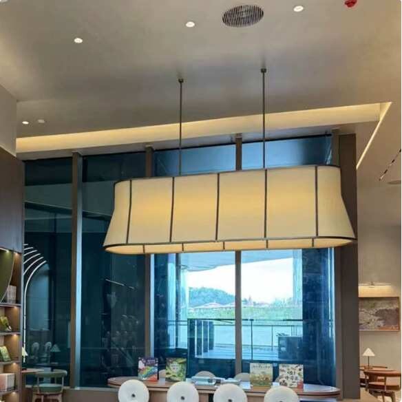 日式禅意麻布吊灯复古茶室餐厅创意仿古竹装饰新中式餐桌铁艺灯具