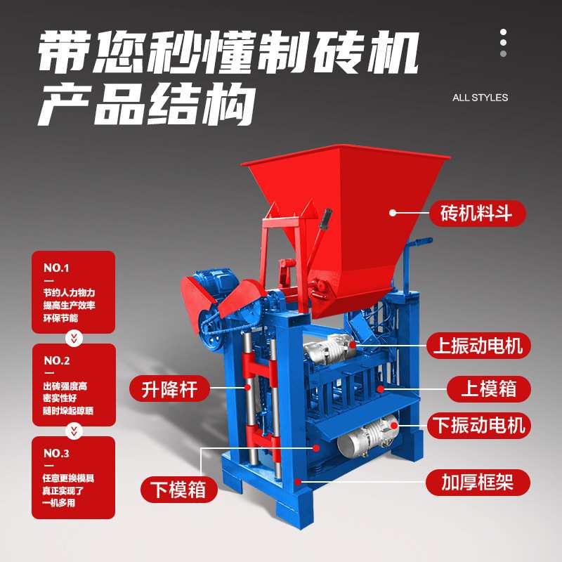砂石水泥快速成型免烧压砖机路边石彩色砖印花砖4-35路边石制砖机