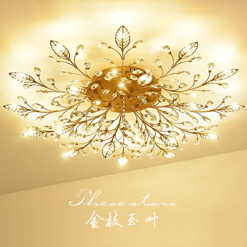 美式吸顶灯客厅灯简约现代大气led水晶灯欧式奢华卧室餐厅灯具