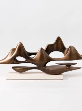 新RKZ中假山摆云山件雕塑样客板间茶室家居厅电视柜玄关装饰品摆