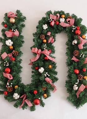 NUCHI跨境圣诞藤159条2格.7米蝴结藤条苏兰装饰橱品窗酒店装蝶饰