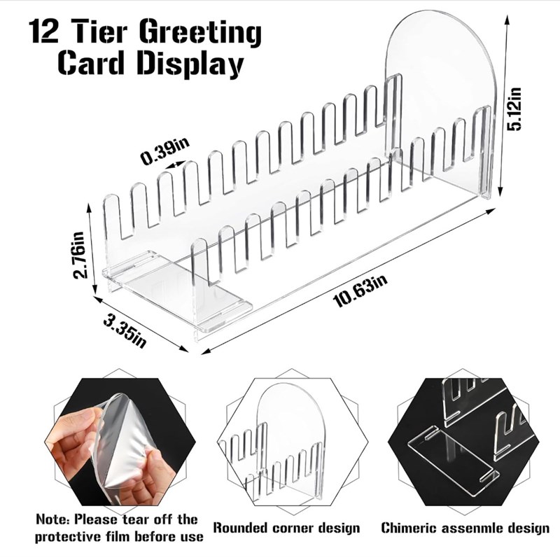 12层亚克力贺卡展示架贴纸展示架贺卡收纳架,贺卡展示架零售柜台