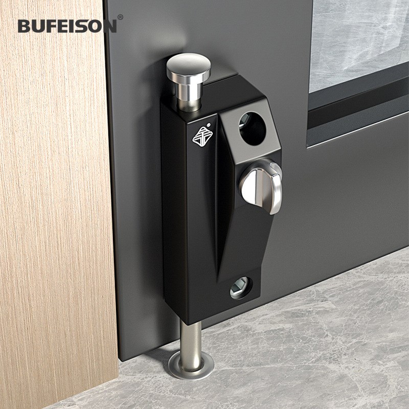 地锁有框玻璃地弹门锁铝合金旋转门插销锁落地插锁防盗自动插销锁