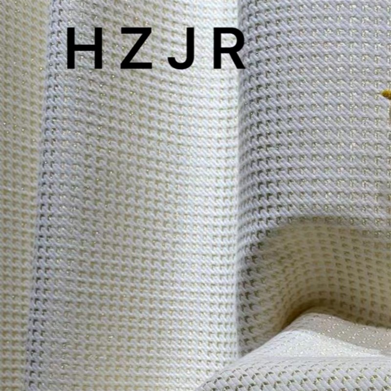 源头工纺家饰金色千鸟格窗帘-简约格调垂直帘_雪尼尔成品帘